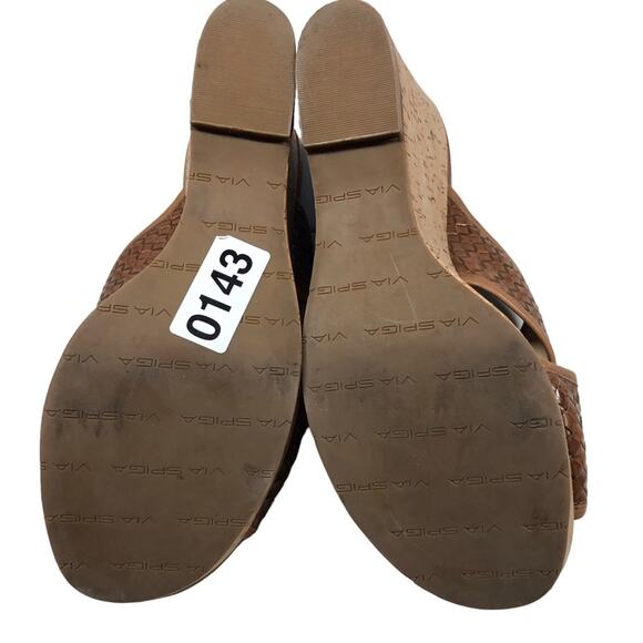 Cork platform leather woven sandals by Via Spiga 8.5 - Picture 4 of 9
